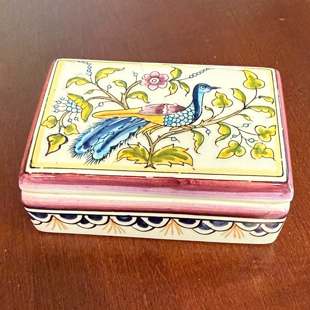 Vintage Real Ceramica Coimbra Trinket Box
